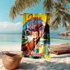 Personalized Customized Proof Beach Towel with Curious George Pattern - Soft, Absorbent, Quick-drying, Perfect Swimming, Camping&bathing