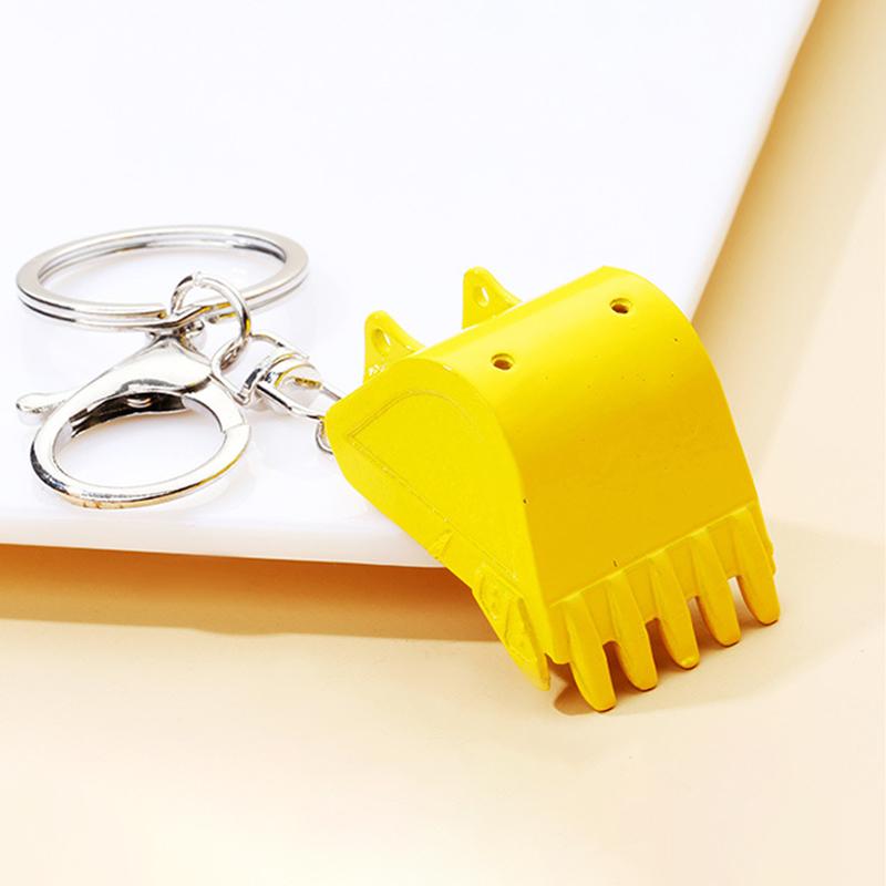 Creative Alloy Bulldozer Exquisite Personality Metal Excavator Bucket Pendant Men Car Accessories