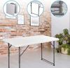 Hushijue Folding Table Outdoor Table for Picnic Leisure Camping Width 122cm Height Adjustable In 3 Levels (White-122cm)