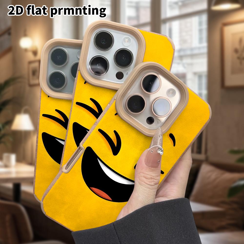 Phone Case: Lambskin 2D Flat Samsung Galaxy A34 A35 M05 M06 S20 S22 S21 FE Plus 5G Protective Case, Big Laugh Emoji, Christmas and Halloween Gift