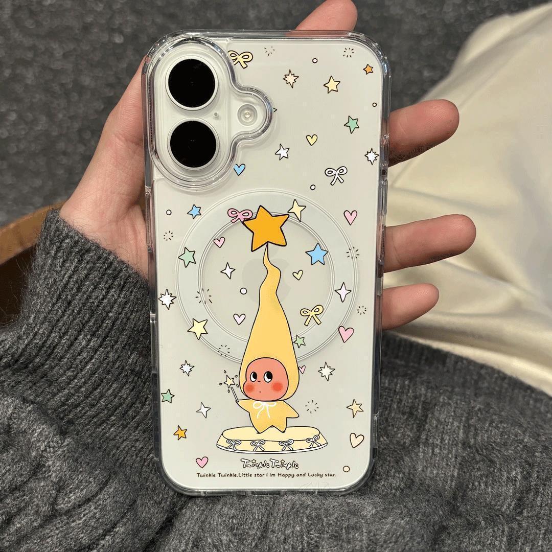 

Graffiti Star Acrylic Phone Case for 13, 14, 15, 16, 17 Promax Models Apple 13 Pro Max