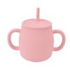 280ml Silicone Drinking Cup Silicone Cup Baby Learning Cup With Straw Lid for Babies Toddlers and Infants