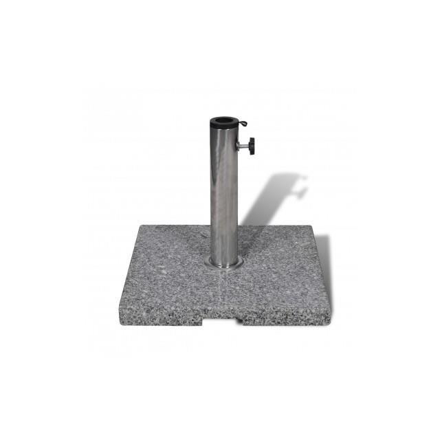 Socle de parasol - vidaXL - 20 kg - Granite - Carré - 400 x 400 x 48 mm