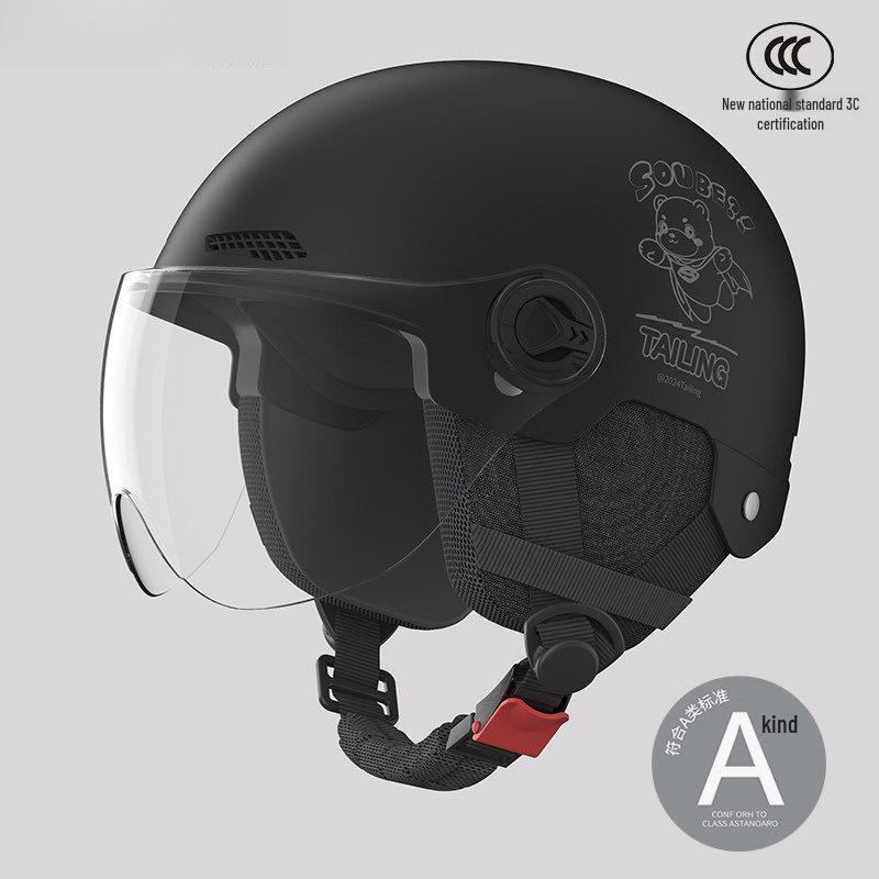 3C Certified Unisex Electric Motorcycle Helmet: All-Season, Sun-Protective, Half-Helmet for Safety