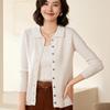2024 Autumn/Winter Women's Wool Polo Collar Ribbed Loose Sweater
