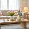 Easter Bunny Sculpture, Cute Indoor And Outdoor Bunny Statue, Suitable For Garden Patios, All-day Spring Holiday Tabletop Decoration