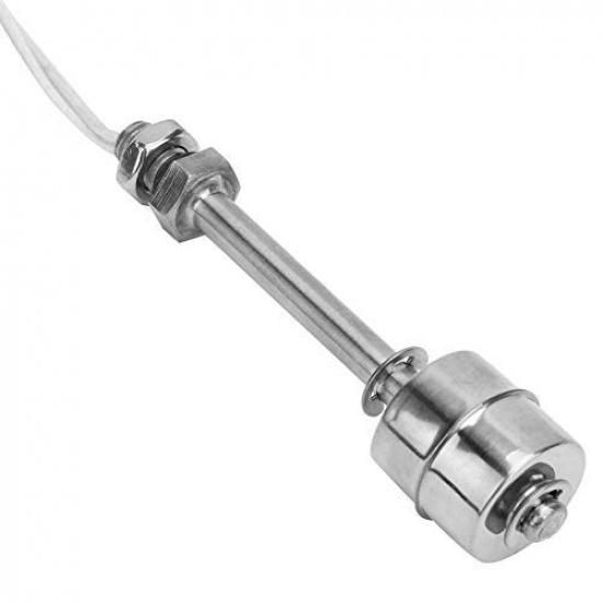 Level Sensor, AC/DC 0~220V Stainless Steel Water Level Sensor Switch Vertical Water Level Sensor for Pool Can 100mm