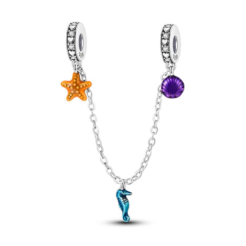 Classic Safety Chain Copper Butterfly Inlaid Zirconium Charms Beads Fit Original Bangle Bracelet Diy Jewelry Gift