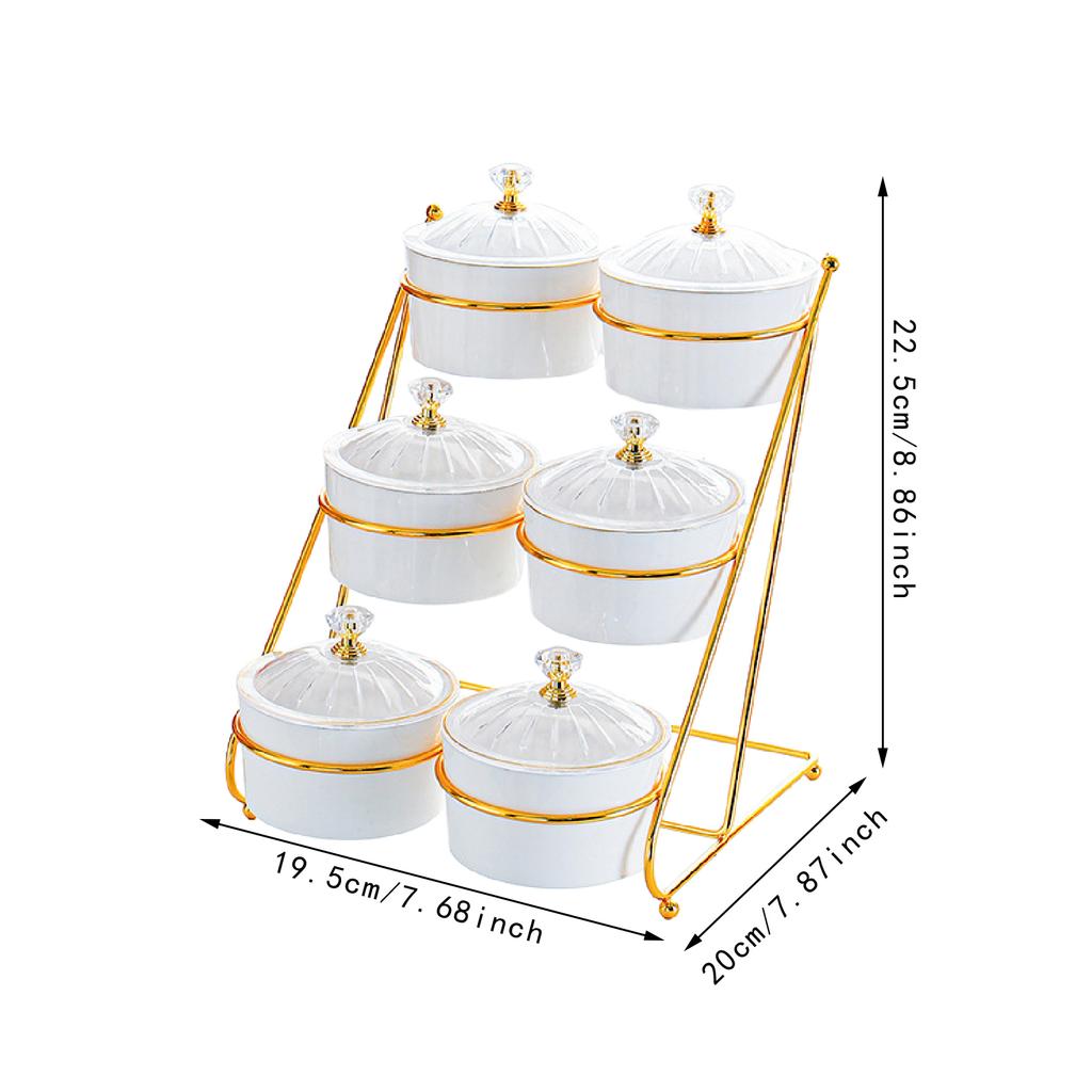 Nut and Candy Serving Tray with Lid Nordic Serving Platter 6 Snack Serving Bowls for Nuts Home Appetizer Kitchen Wedding