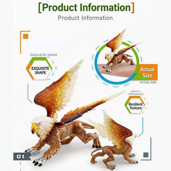 Simulation Mythical Creature Model PVC Chinese Dragon Griffins Collectible Figurine Miniature Mythical Animal Toy Home Office Desktop Decoration