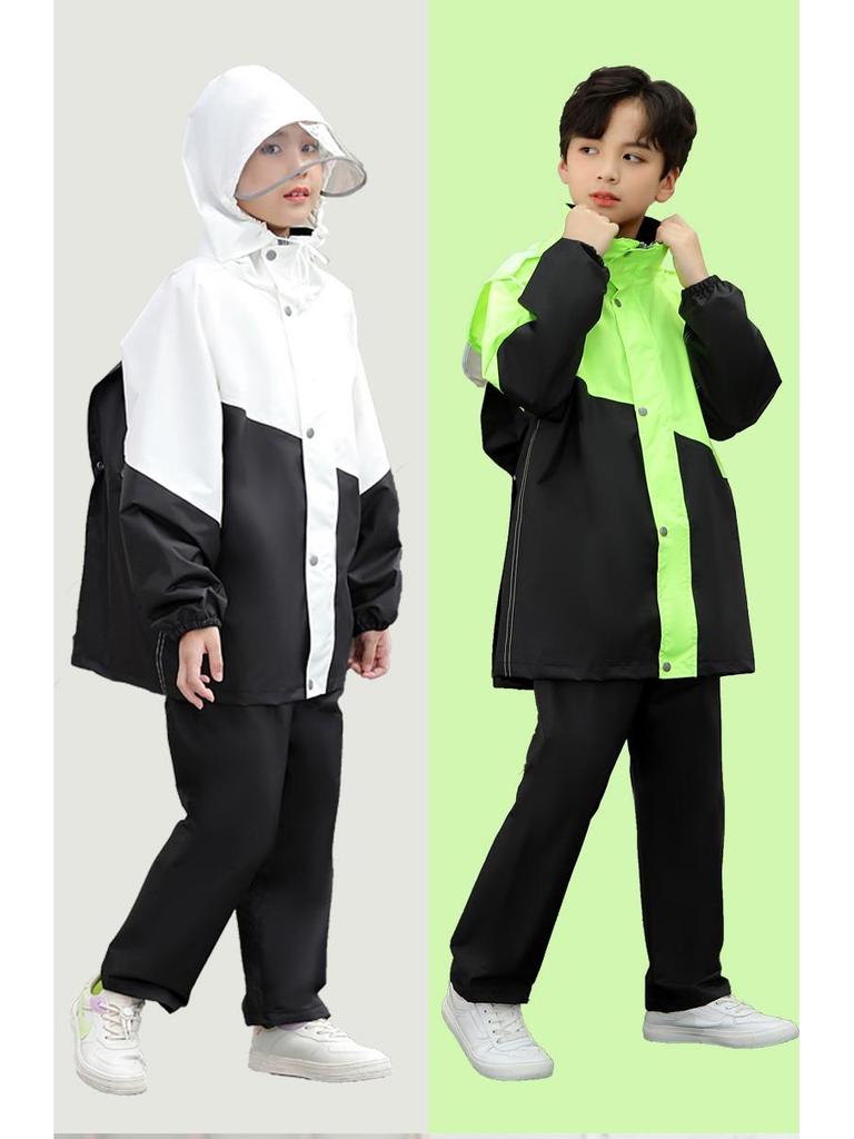 Kinder 2023 Regenmantel & Hose Set für Jungen & Mädchen - Vollständiger Regenschutz-Poncho für die Schule