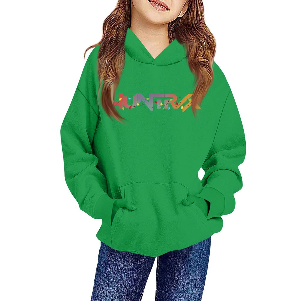 Children's Long-sleeved Loose Pullover Letter-printed Hooded Sweatshirt