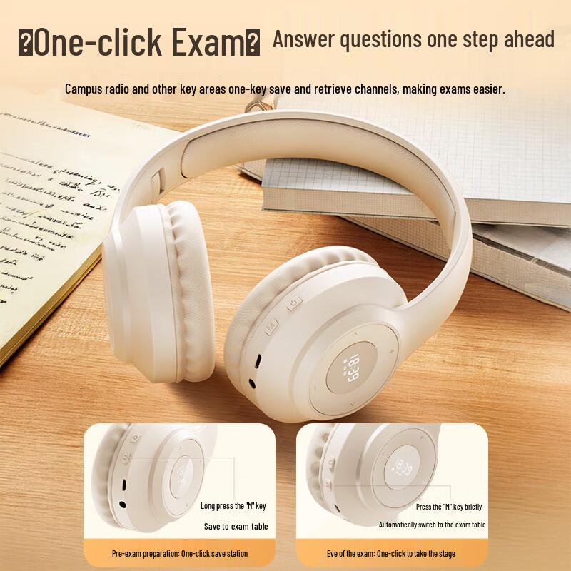Kewo FM Radio Bluetooth Over-Ear Exam Headphones
