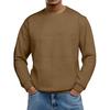 Men's Loose-fitting Casual Waffle-weave  Neck Long-sleeved Top