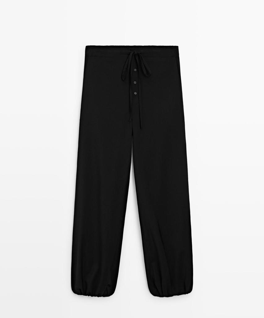 Masimodutti Wool Sarouel Tie Pants
