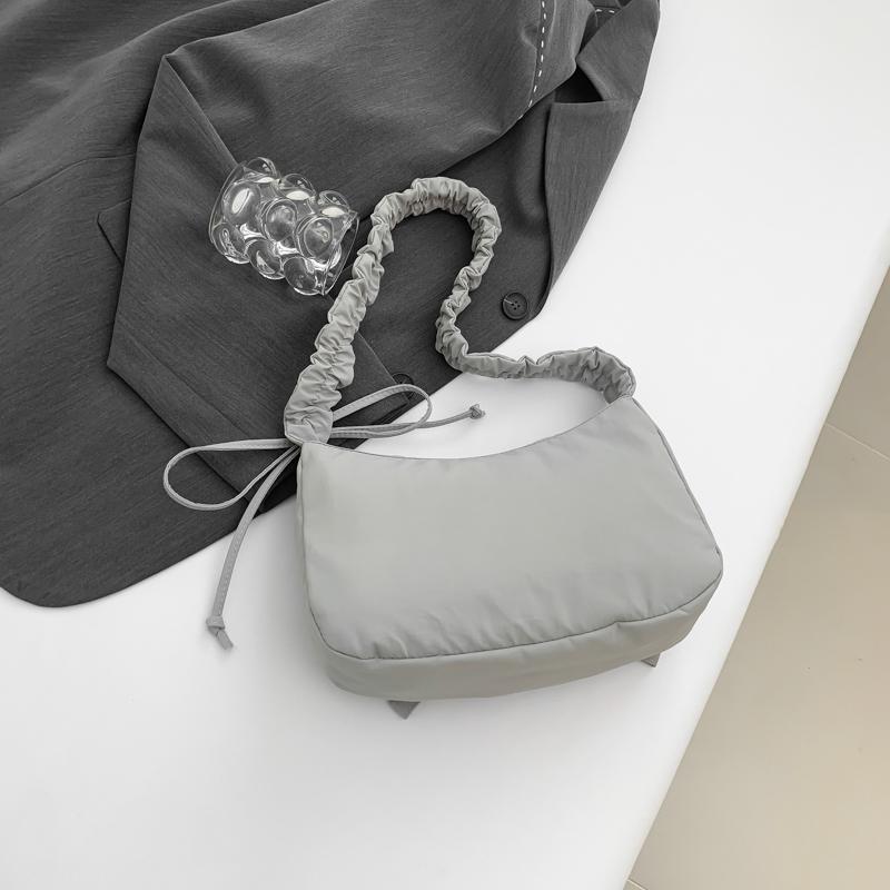 Women Casual Underarm Bag with Ruched Drawstring Strap Bow Ladies Outdoor Bag