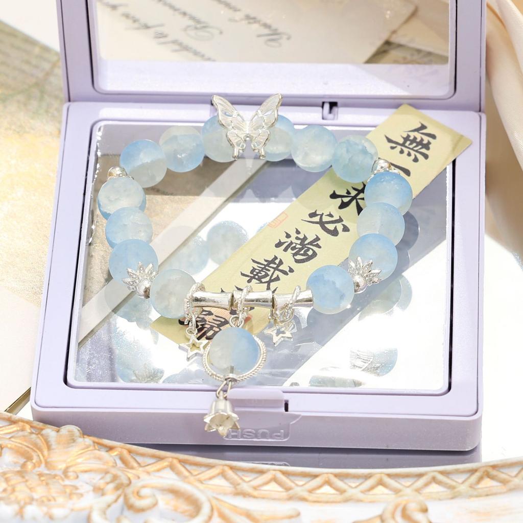 New Moon Star Glass Bracelet Female ins Niche Design Butterfly Star Girlfriend Student Bracelet Premium Boudoir