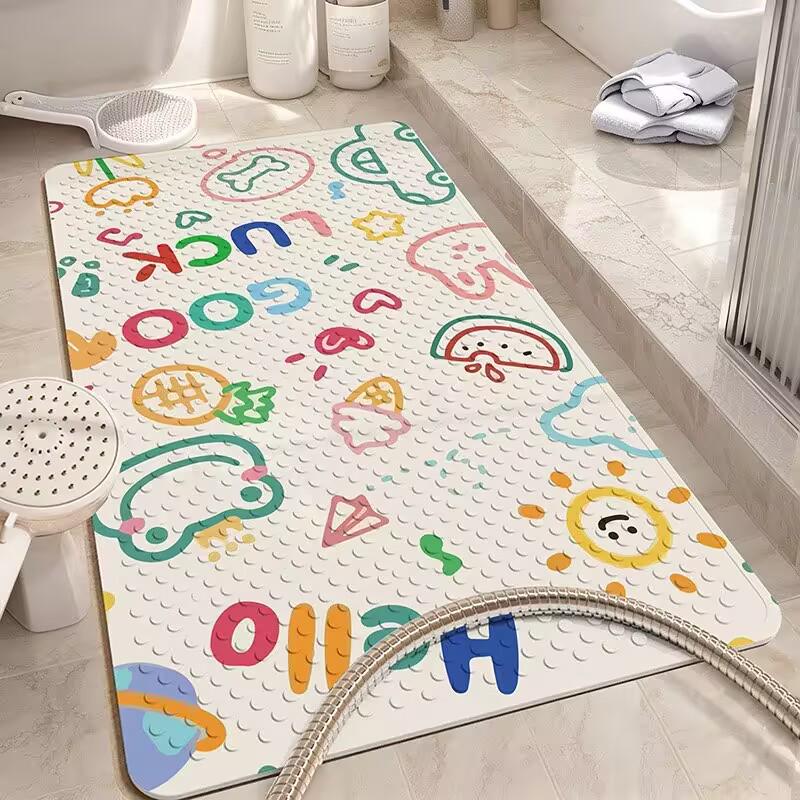 Non-Slip Cartoon Bathroom Mat - Waterproof Bath, Shower, & Toilet Floor Pad