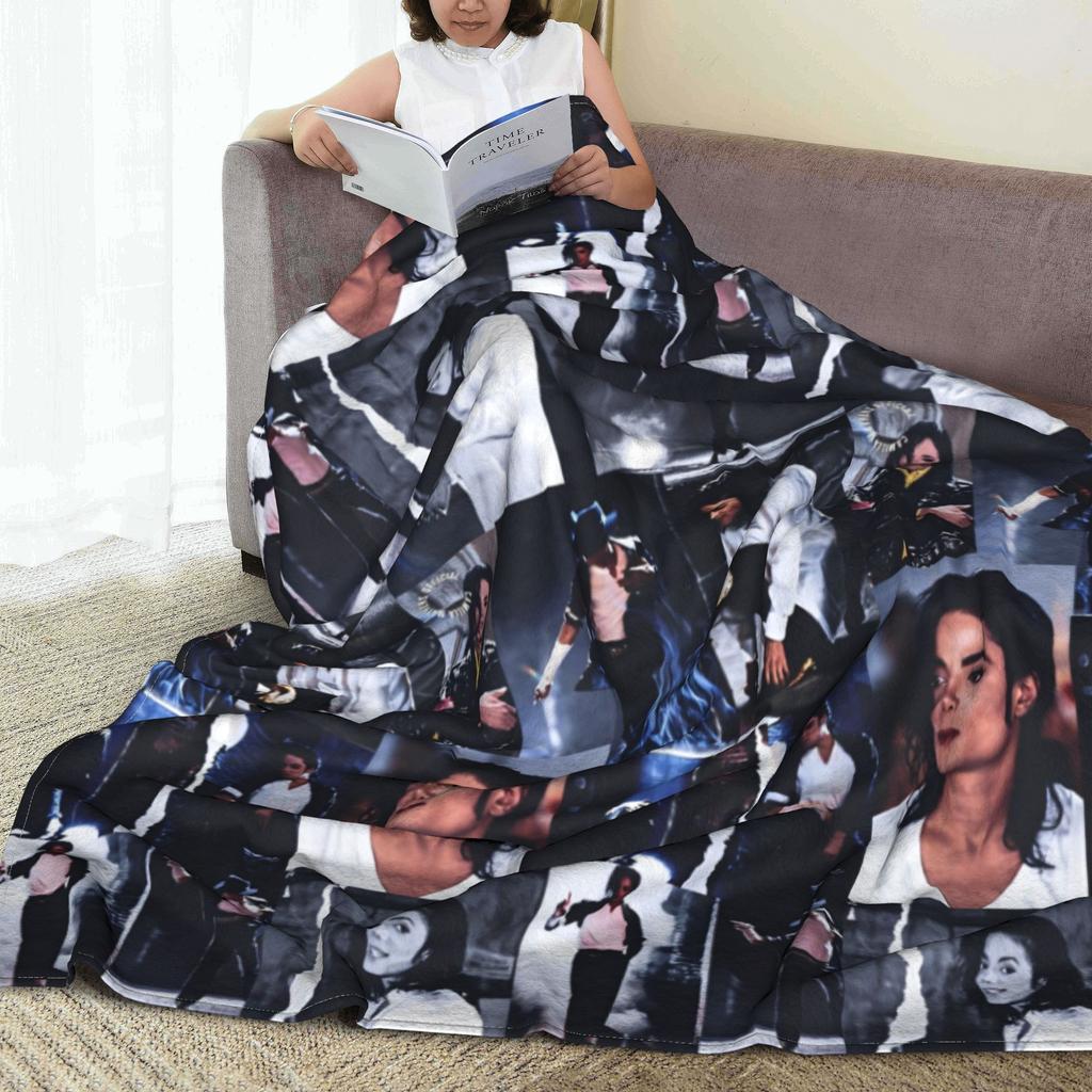 Michaels King Of Pop Jackson Coperte in Pile Danza Cantante Hip Hop Coperte per Copriletti Tappeto Ultra Morbido Pezzo Traspirante