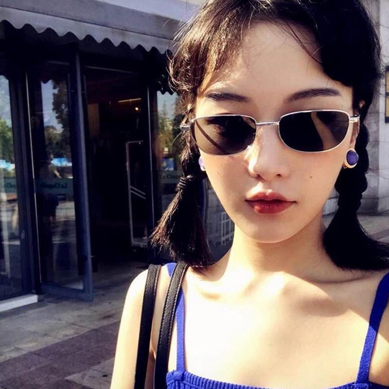 New Classic Vintage Rectangle Sunglasses For Woman Retro Shades Candy Colors Mirror Sun Glasses Female Square Oculos De Sol