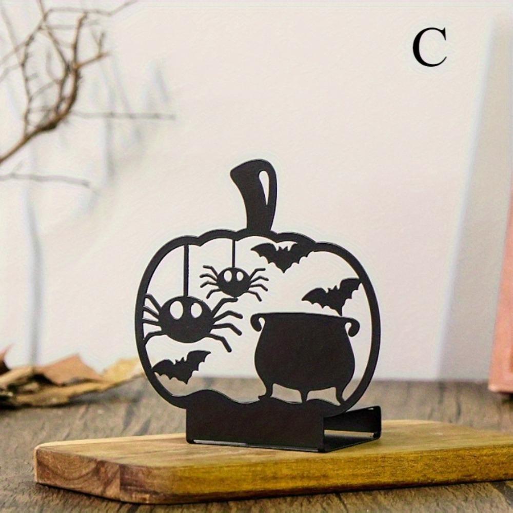 Schmiedeeiserner Kerzenhalter Halloween Gothic Dekoration, Gruselige Wohnaccessoires für Party Weihnachten Neujahrsgeschenk
