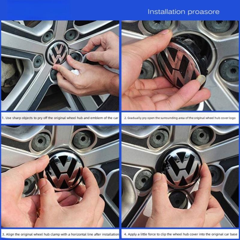 För VOLKSWAGEN VW 56-76mm Bilfälgscenterkåpa Dekal Tillbehör För Volkswagen R-line R GTI Polo Golf Touareg Passat Mago