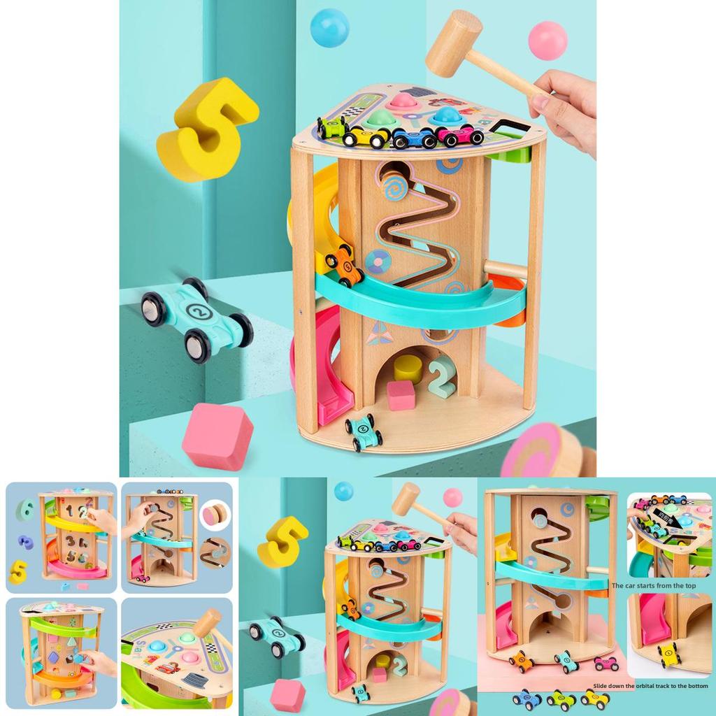 Wooden Multifunction Rotating Slide Car Toy For Baby Educational Play And Diy Fun