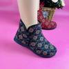 Womens Warm Winter Cotton Boots With Fleece Lining Soft Sole Non-Slip Slip-On Ankle Boot Elderly Mom