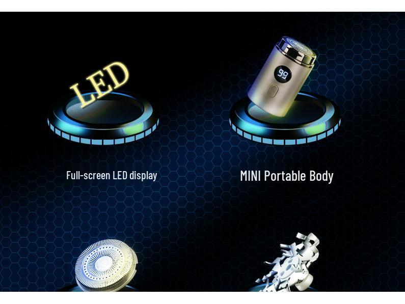 Rechargeable Travel Men's Mini Electric Razor – Full Body Washable, Portable.
