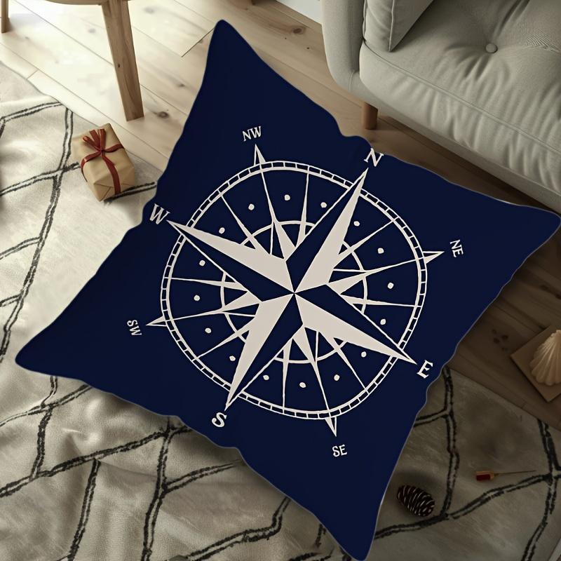 Federe per Cuscini a Forma di Ancora e Barca a Vela Blu Nautico Federe Quadrate per Cuscini da Letto e Divano Copricuscini per Sedie del Soggiorno Decorazione per la Casa Regalo