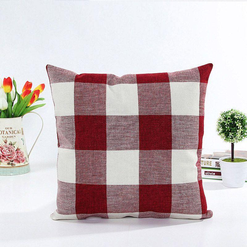 Lattice Cotton Linen Throw Pillow Case Cushion Cover With Premium Quality Material