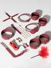 Erotic  Set Sexy Leather Plush Sex Toys Bondage Kit Handcuffs Feather Blindfold Flirt Exotic Accessories Couples Adult Games