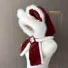 Fox ear hat women's new cute warm plush hat autumn and winter versatile fashion scarf scarf integrated hat