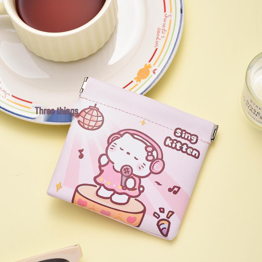 Chic Snap Closure Makeup Bag: Compact Lipstick Organizer & Earphone Pouch