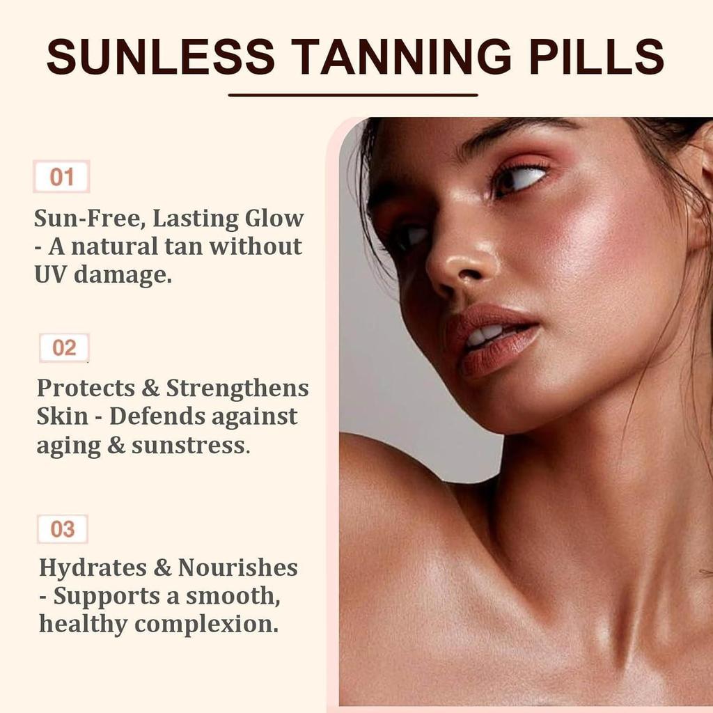 Sunless Tanning Pills with Carotenoid Blend for Natural Glow (60 Capsules)