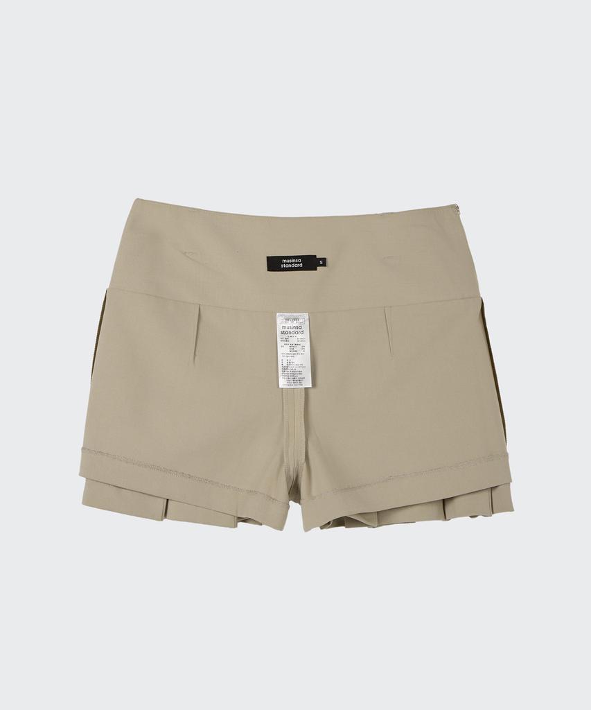 MUSINSA STANDARD WOMAN Women'S Low-Rise Pleated Mini Scotts [Warm Sand]
