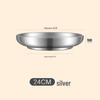 304 Stainless Steel Deepened Double-Layer Round Plate - Steak, Dessert, and Fruit Dining Plate