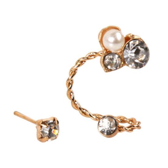 1 Set Ohrringe Strass Faux Perle Exquisite Ohr Clip Stud