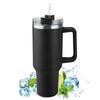 40 Oz Stainless Steel Insulated Mug with Handle and Straw Leak Proof Insulated Travel Coffee Mug Fits In Car Cup Holders