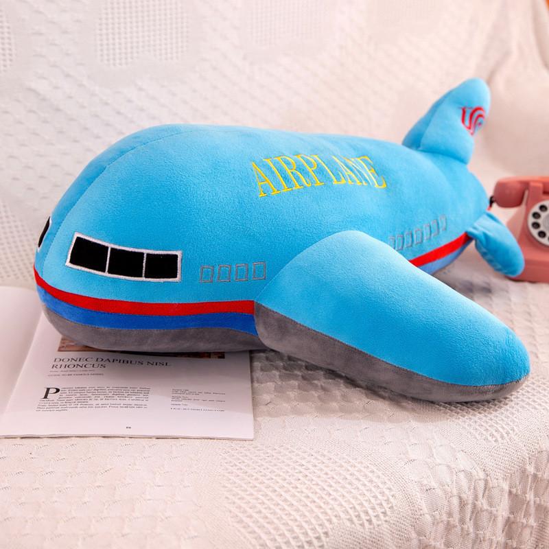Plush Airplane Toy Soft Crystal Fabric Stuffed Toy Cartoon Airplane Pillow