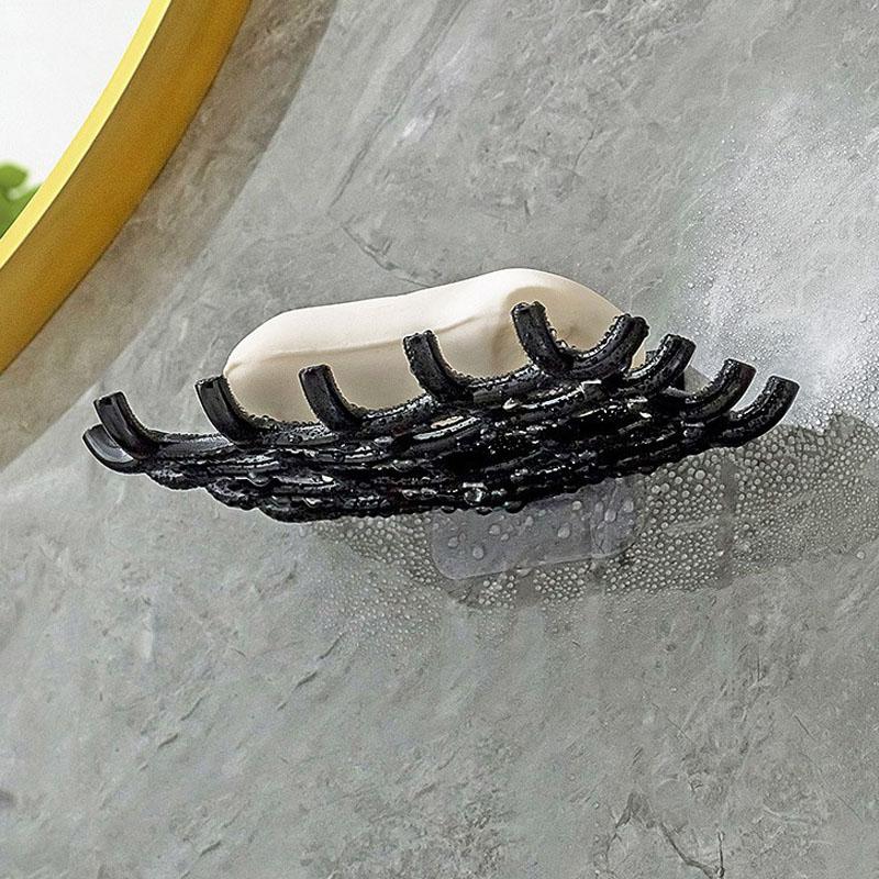 Soap Holder Bathroom Shower Dish Plates Storage Box with Drain Wall Mounted Self Adhesive Rack Soap Dishes for Wall Shower