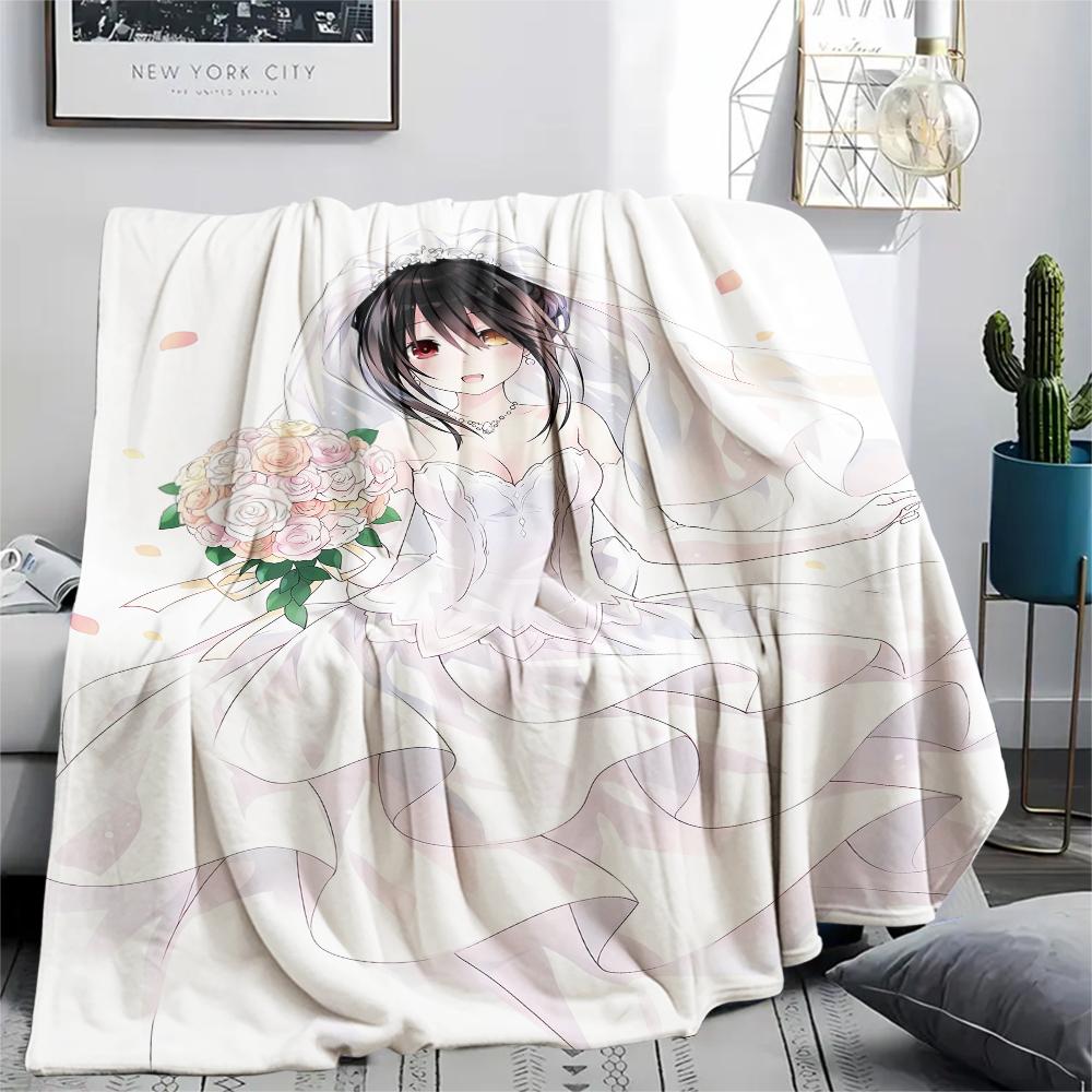 1PC Kurumi Print Flannel Blanket, High quality All Seasons, Home Decor, Warmth and Comfort, Perfect for Christmas Gifts