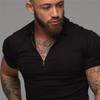 Muscleguys New Arrival Men Zip Polo Tees Cotton Fitness Polo T-Shirt  Fashion Brand Short Sleeve Gym Bodybuilding Clothing
