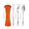 Compact Stainless Steel Cutlery Set: Spoon, Fork, Chopsticks, Knife - Ideal for Outdoor Travel