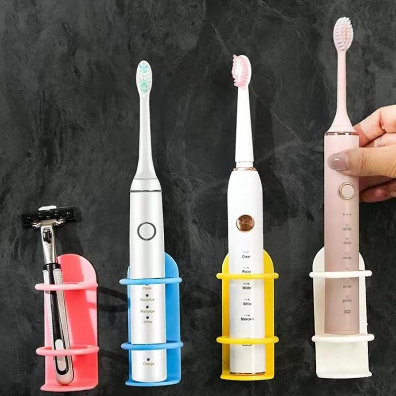 Nástěnný držák elektrického zubního kartáčku Držák na holicí strojek bez děrovačky Úložná polička Organizér na zubní kartáčky Příslušenství do koupelny