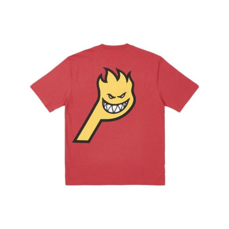 Palace Men's Red Yellow x Spitfire P-Head Short-Sleeve T-Shirt P24STS005