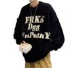Guochao American Letter-printed Mink Fleece Sweater Men's Autumn and Winter Thickened High Street Couple Soft Waxy Knitted Sweater Top
