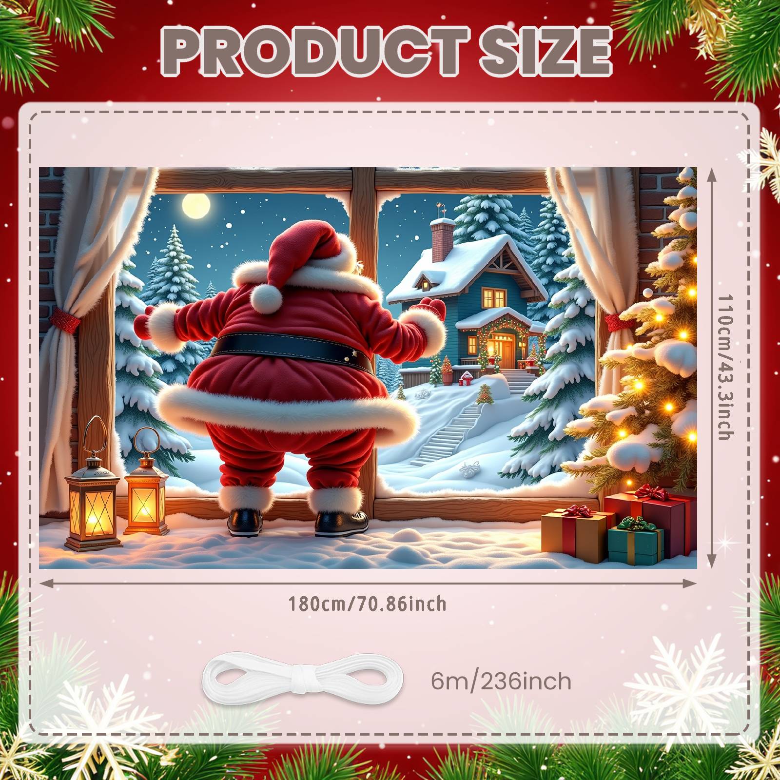 

Holiday Backdrop Santa Claus Theme Xmas Display Holiday Event Background Red White Color Xmas Party Backdrop For Christmas Party