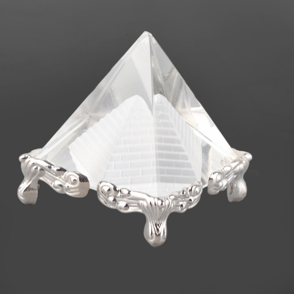 Creative Crystal Pyramid Quartz Stone Carving Figurine Home Decoration
