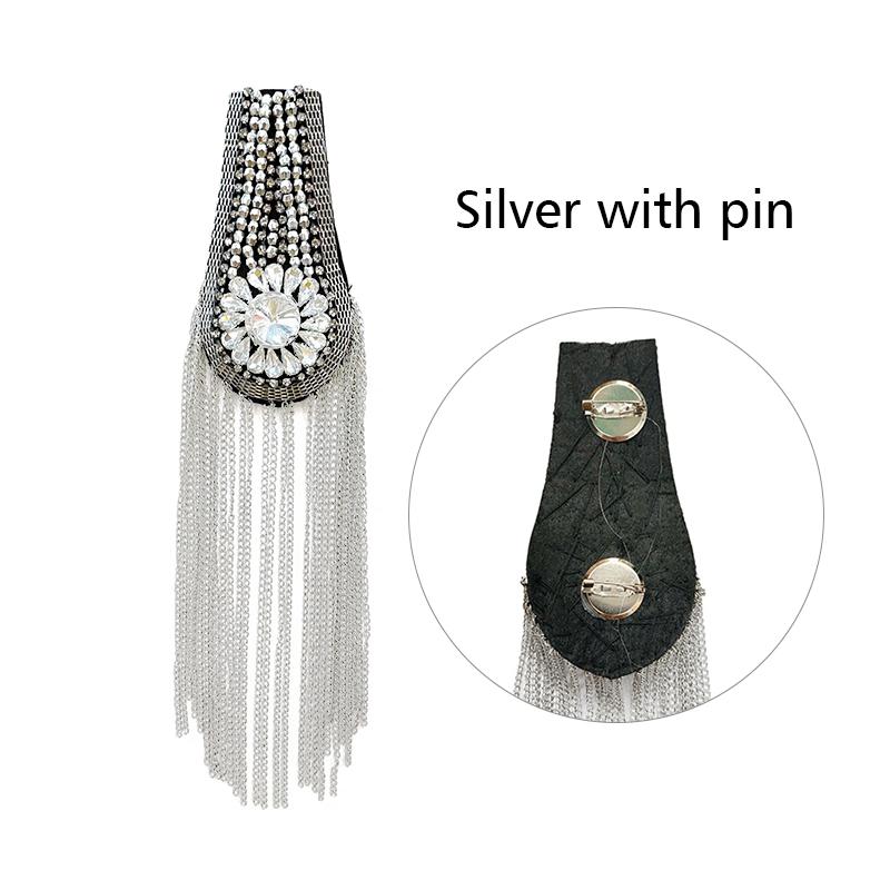

1 шт. Металлический материал Сумки Наплечный значок Украшение Металлический наплечный значок Одежда Стразы Кисточка Наплечный значок Женская одежда